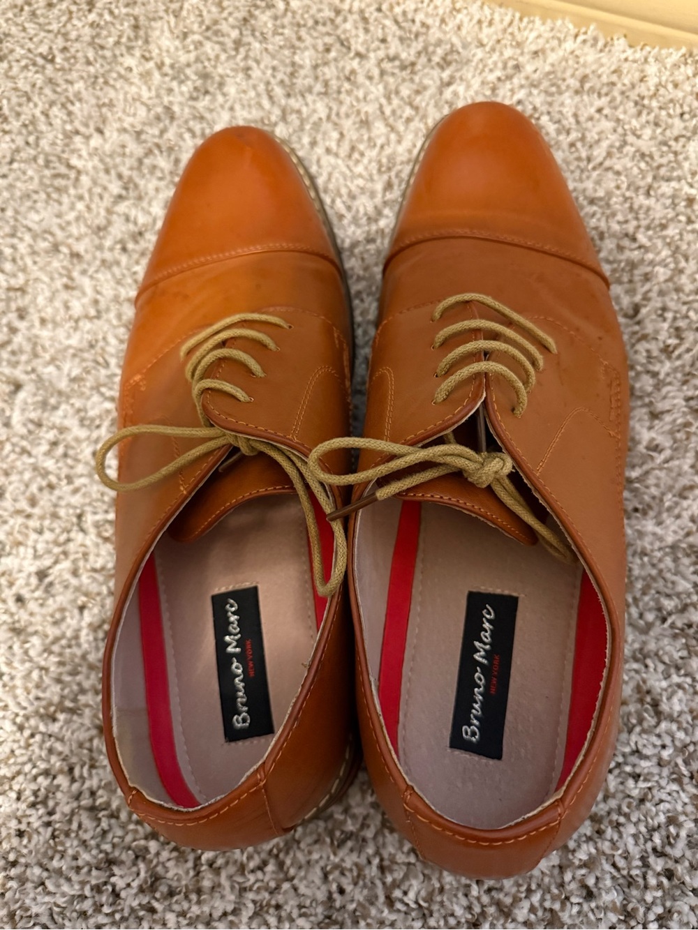 Men's Tan Leather Oxford Shoes